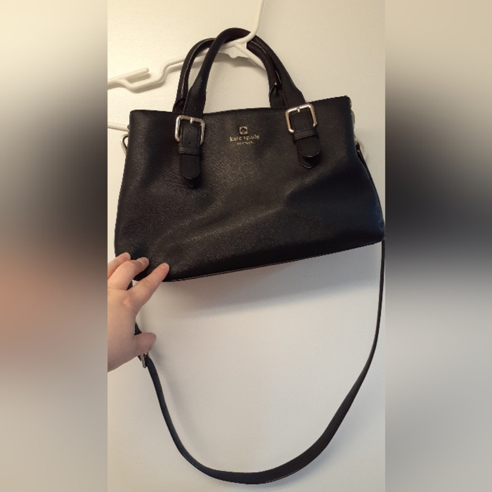 Medium sized Kate Spade black bag with crossbody strap